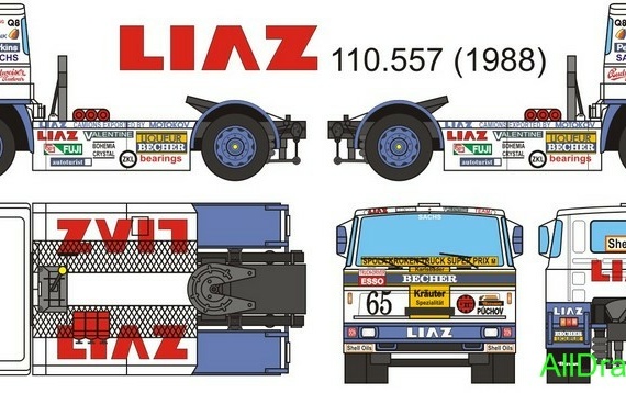 LIAZ 110.557 (1987) (Racing tractor) truck drawings (figures)